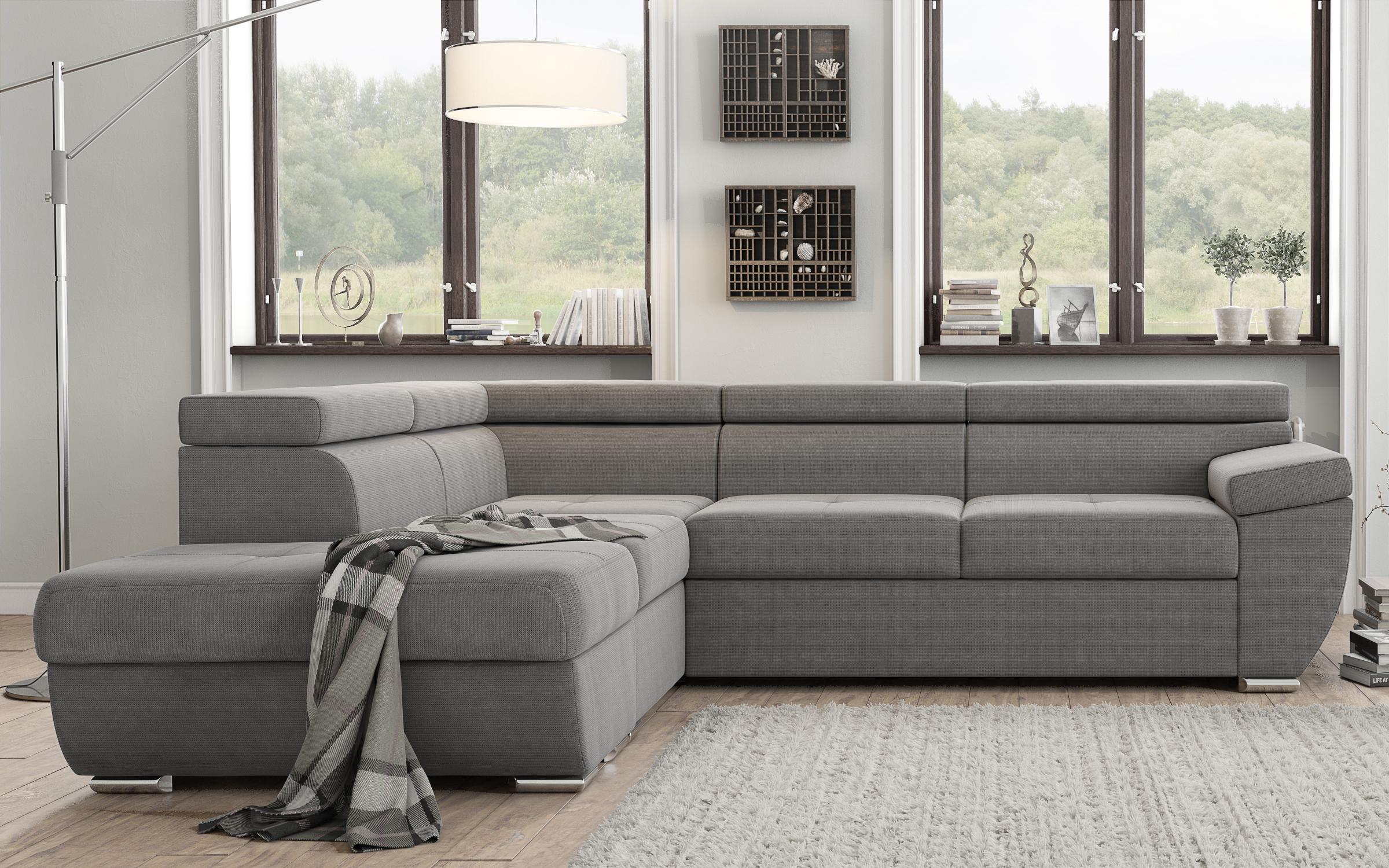 Γωνιακός καναπές – κρεβάτι  Dilan, γκρι  1